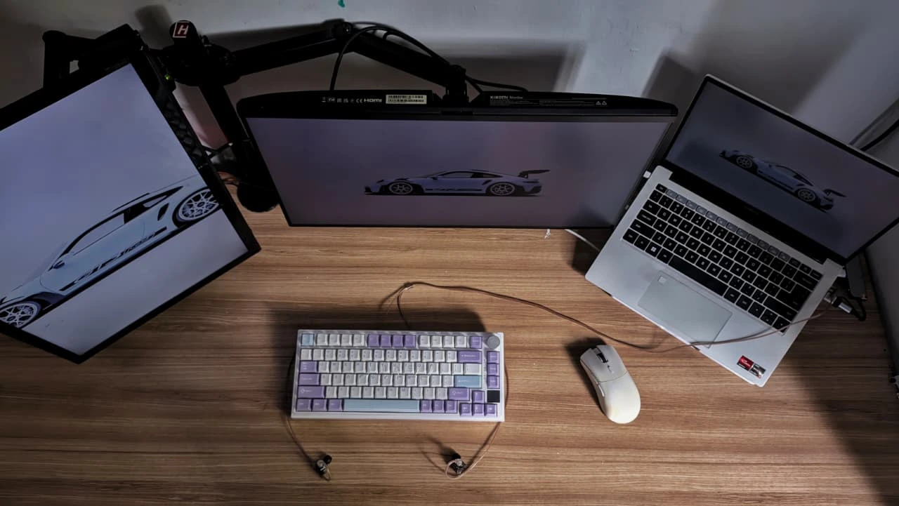 Triple Monitor Workspace & Backend Coding Setup